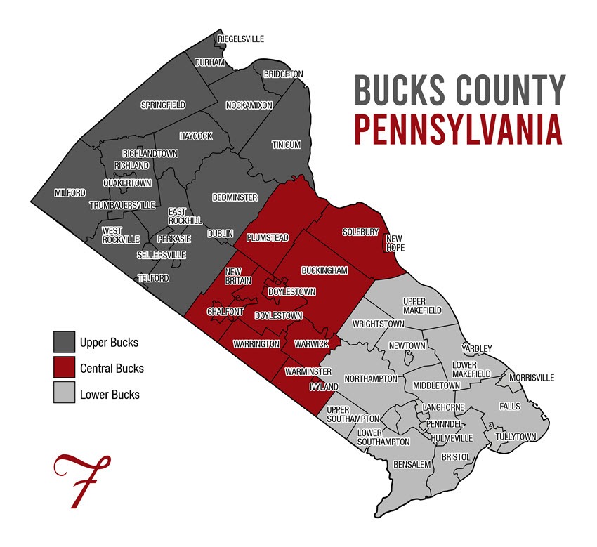 Map of Bucks County, Pennsylvania