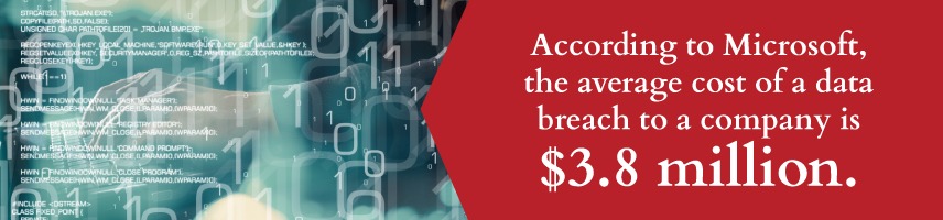 The average cost of a company data breach is $3.8
