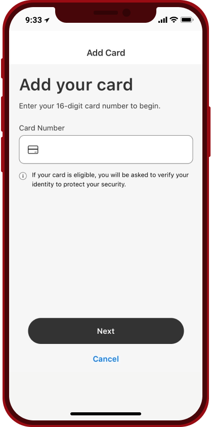 The FNBN Card Guard App will then begin the process to add your card to the App.