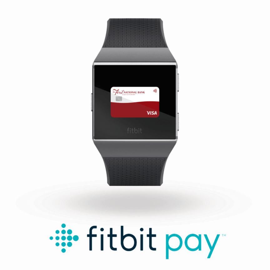 Tap to pay with Visa using Fitbit Pay™ illustration