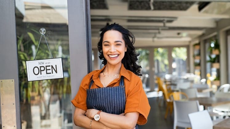 Small business owner; woman in a restaurant