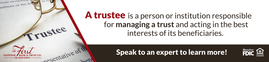 A trustee is a person or institution responsible for managing a trust and acting in the best interest of its beneficiaries.