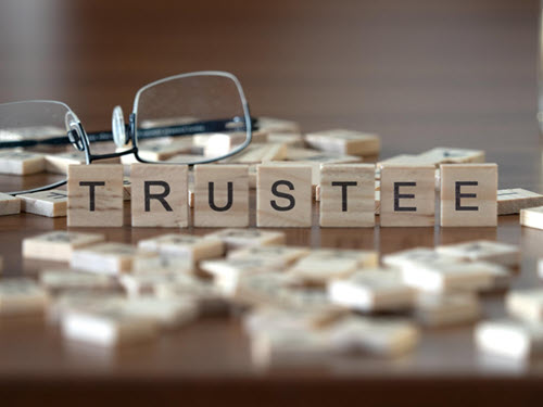 Trustee in block letters