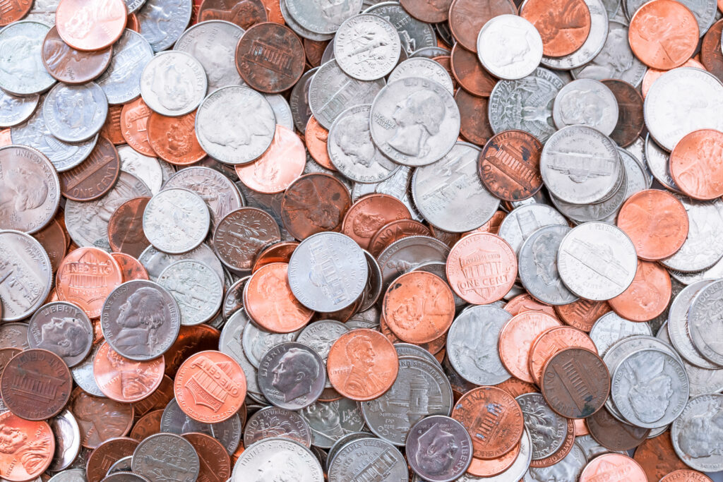 Pile of coins