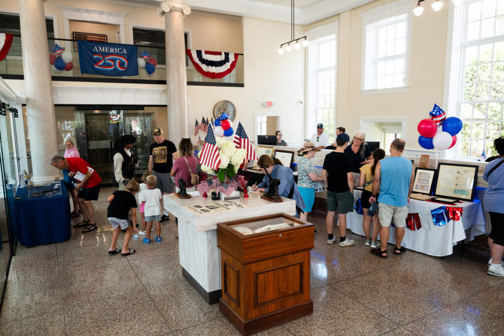 FNBN Newtown Day - Celebrating America 250. Guests celebrating in The First bank
